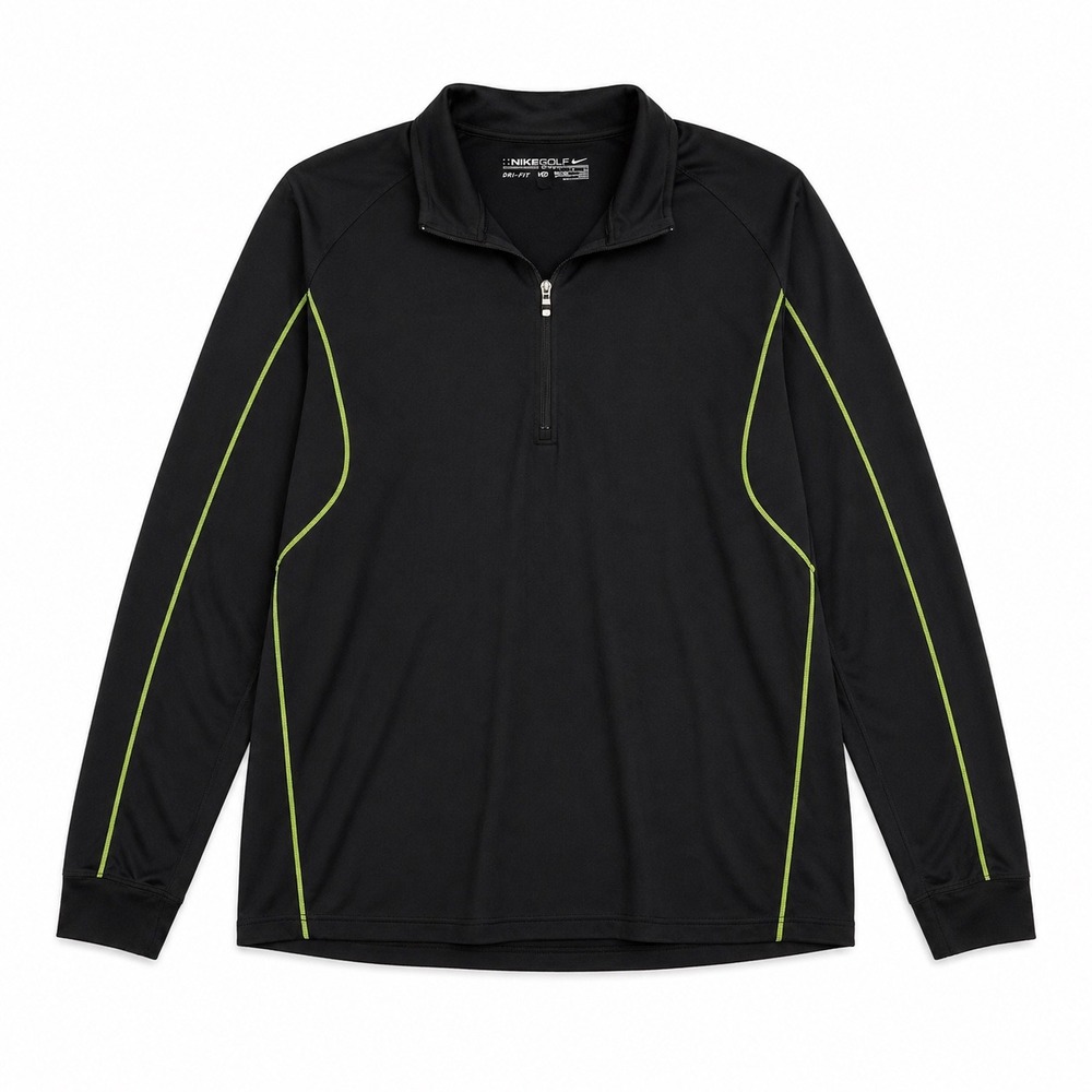 Nike Golf Dri Fit‎ Black Quarter Zip Pullover Mens XL Athletic Top